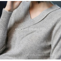 P18B10TR lady's 100% cashmere V-neck sweater